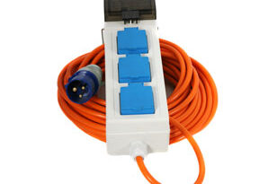 Camping mobile 240v mains unit with 3 outlets.